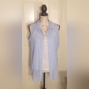 Liz Claiborne Top Women Casual Size Medium Color Blue And White